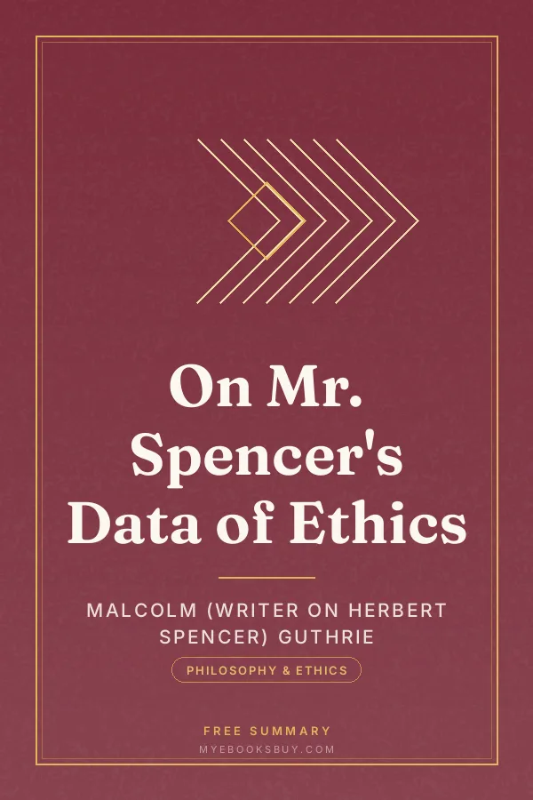 Cover of On Mr. Spencer's Data of Ethics