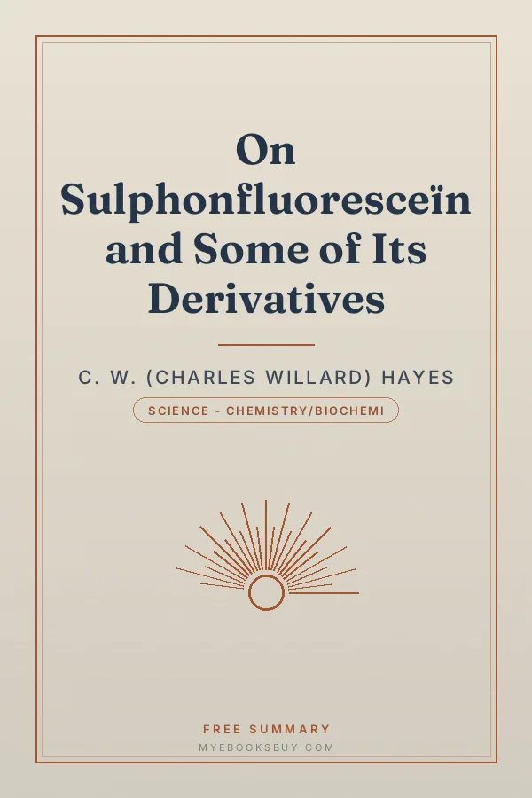 Cover of On Sulphonfluoresceïn and Some of Its Derivatives