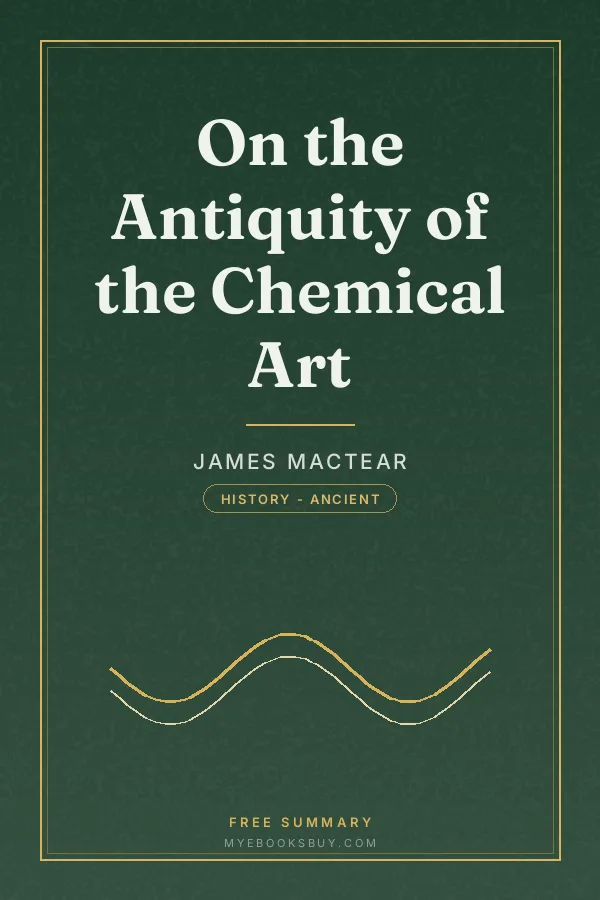 Cover of On the Antiquity of the Chemical Art