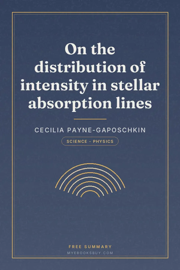 Cover of On the distribution of intensity in stellar absorption lines