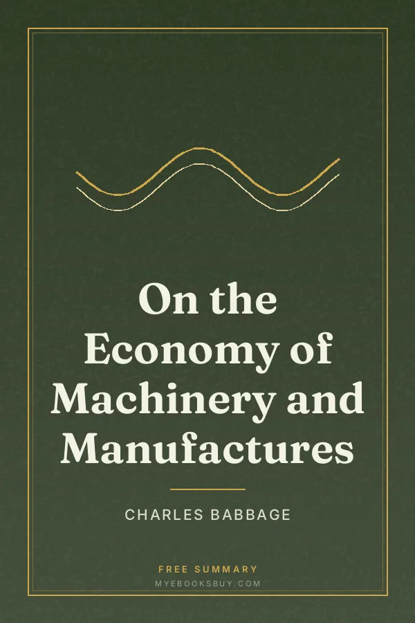 Cover of On the Economy of Machinery and Manufactures