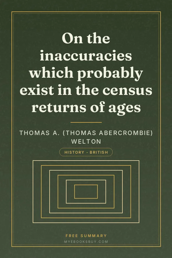 Cover of On the inaccuracies which probably exist in the census returns of ages