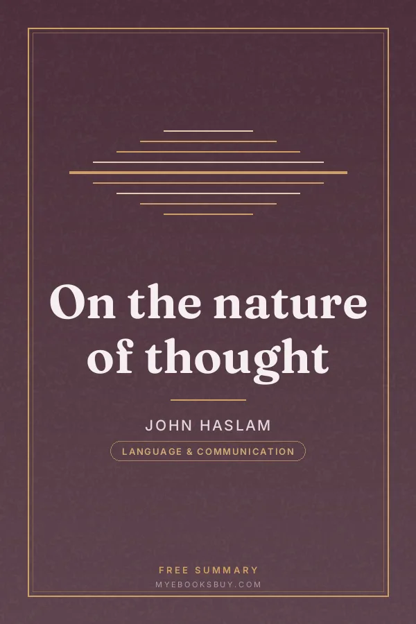 Cover of On the nature of thought