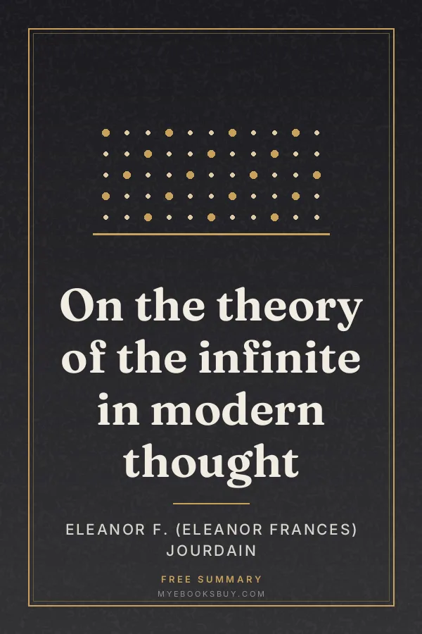Cover of On the theory of the infinite in modern thought