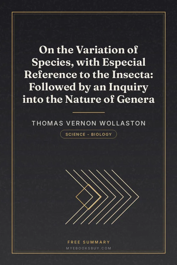 Cover of On the Variation of Species, with Especial Reference to the Insecta: Followed by an Inquiry into the Nature of Genera