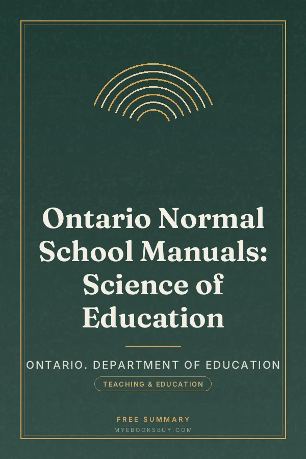 Cover of Ontario Normal School Manuals: Science of Education