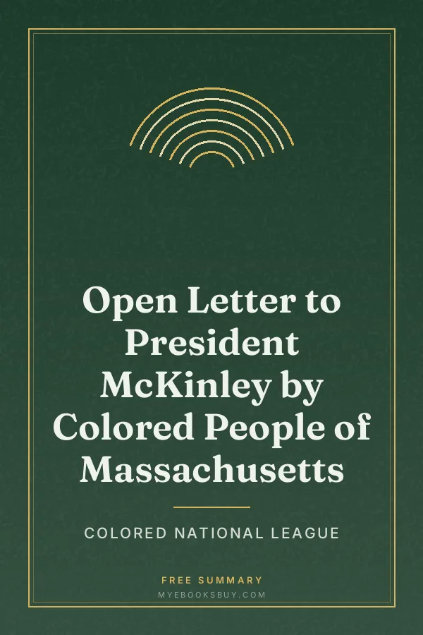 Cover of Open Letter to President McKinley by Colored People of Massachusetts