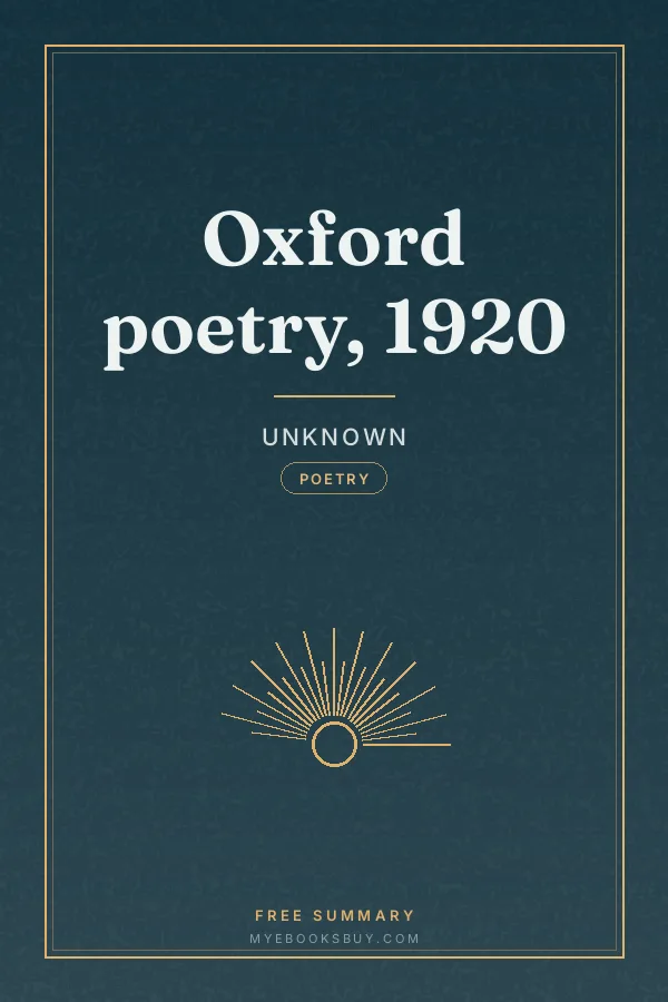 Cover of Oxford poetry, 1920
