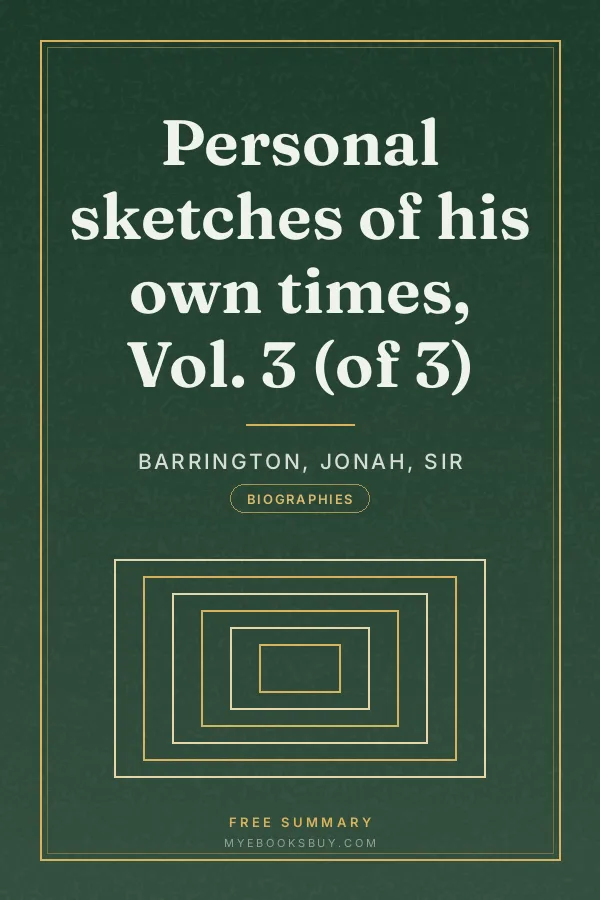 Cover of Personal sketches of his own times, Vol. 3 (of 3)
