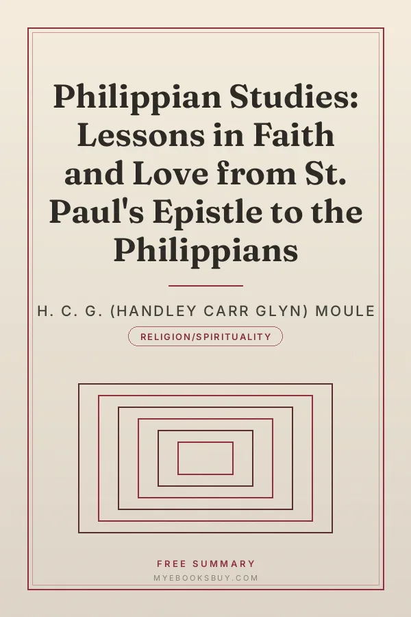 Cover of Philippian Studies: Lessons in Faith and Love from St. Paul's Epistle to the Philippians