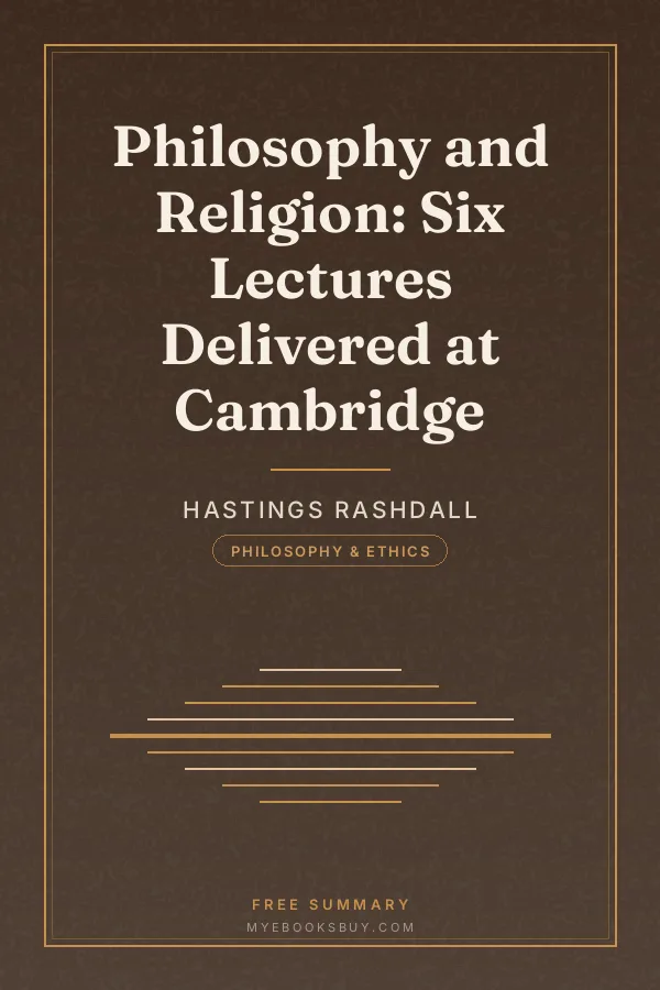 Cover of Philosophy and Religion: Six Lectures Delivered at Cambridge