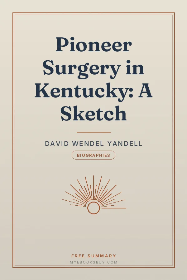 Cover of Pioneer Surgery in Kentucky: A Sketch