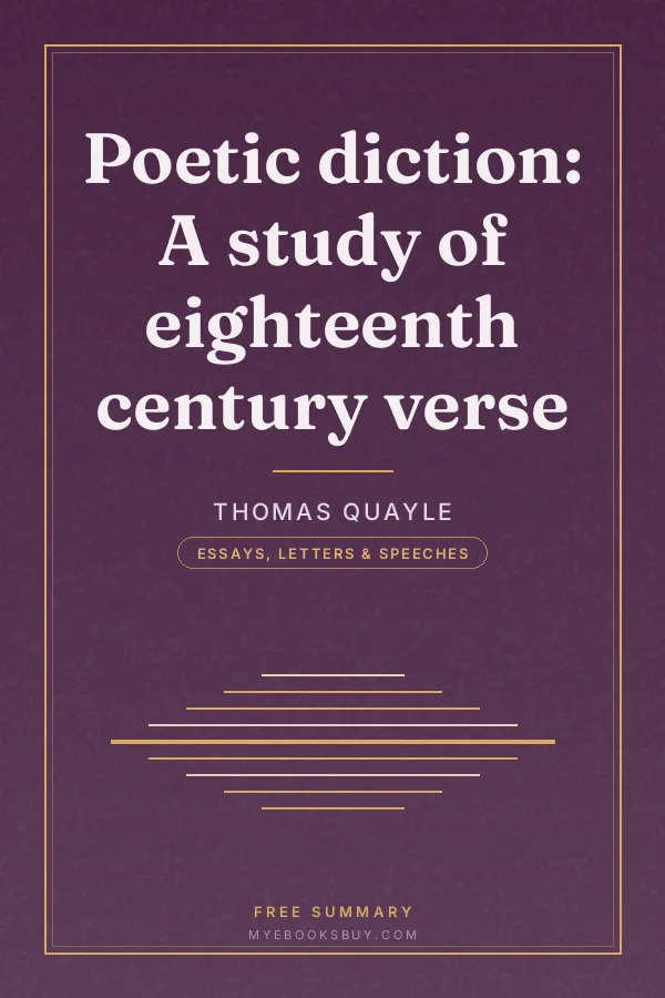 Cover of Poetic diction: A study of eighteenth century verse