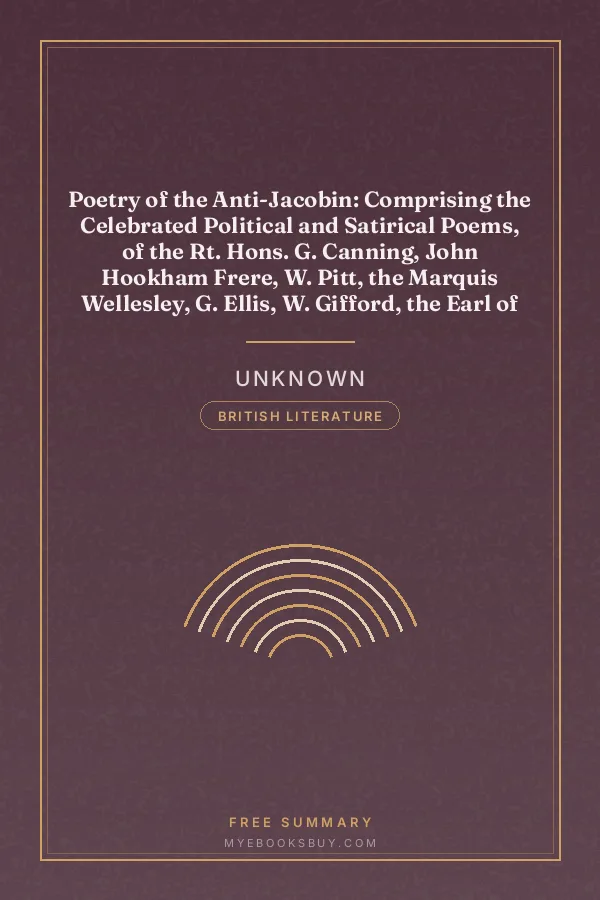 Cover of Poetry of the Anti-Jacobin: Comprising the Celebrated Political and Satirical Poems, of the Rt. Hons. G. Canning, John Hookham Frere, W. Pitt, the Marquis Wellesley, G. Ellis, W. Gifford, the Earl of Carlisle, and Others