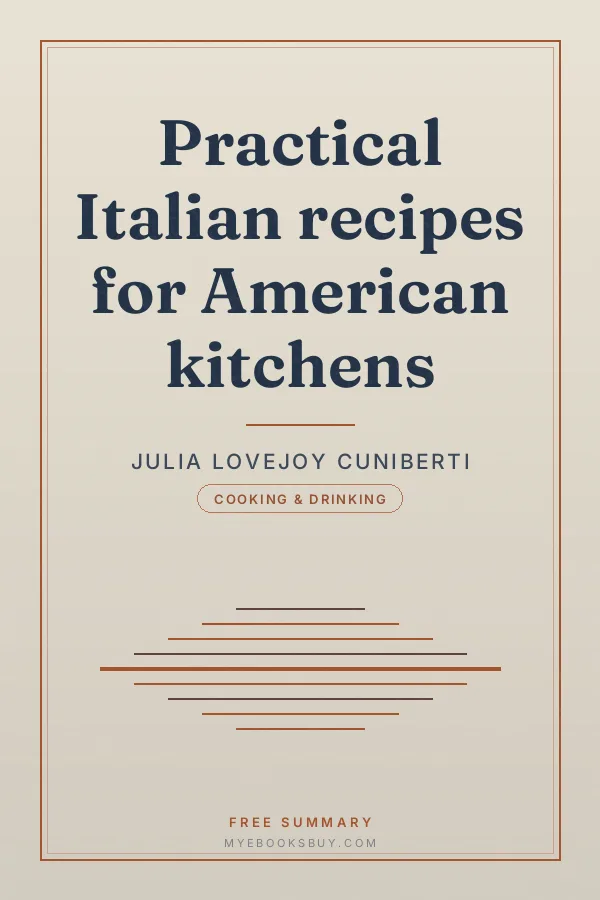Cover of Practical Italian recipes for American kitchens