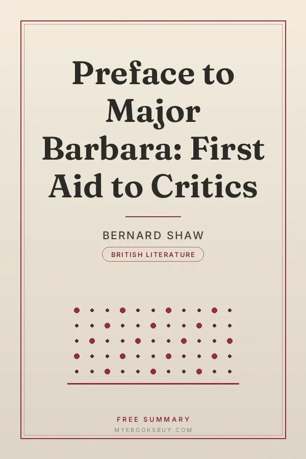 Cover of Preface to Major Barbara: First Aid to Critics