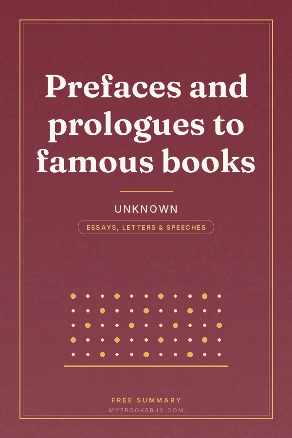Cover of Prefaces and prologues to famous books