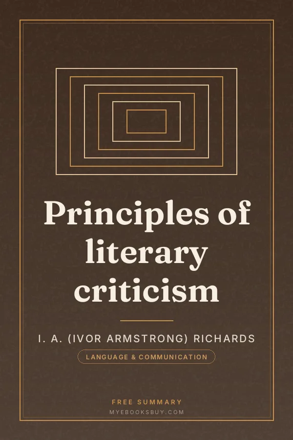 Cover of Principles of literary criticism