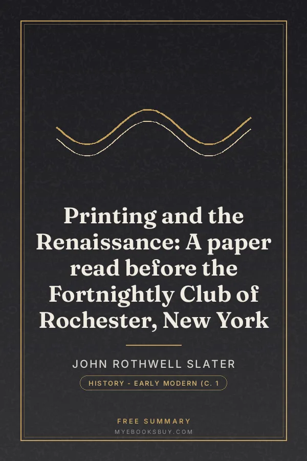 Cover of Printing and the Renaissance: A paper read before the Fortnightly Club of Rochester, New York