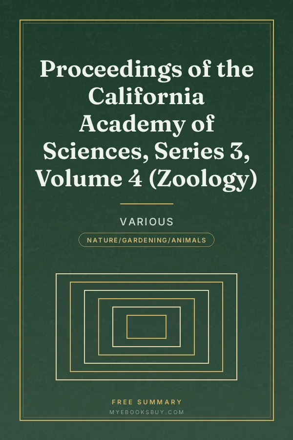 Cover of Proceedings of the California Academy of Sciences, Series 3, Volume 4 (Zoology)