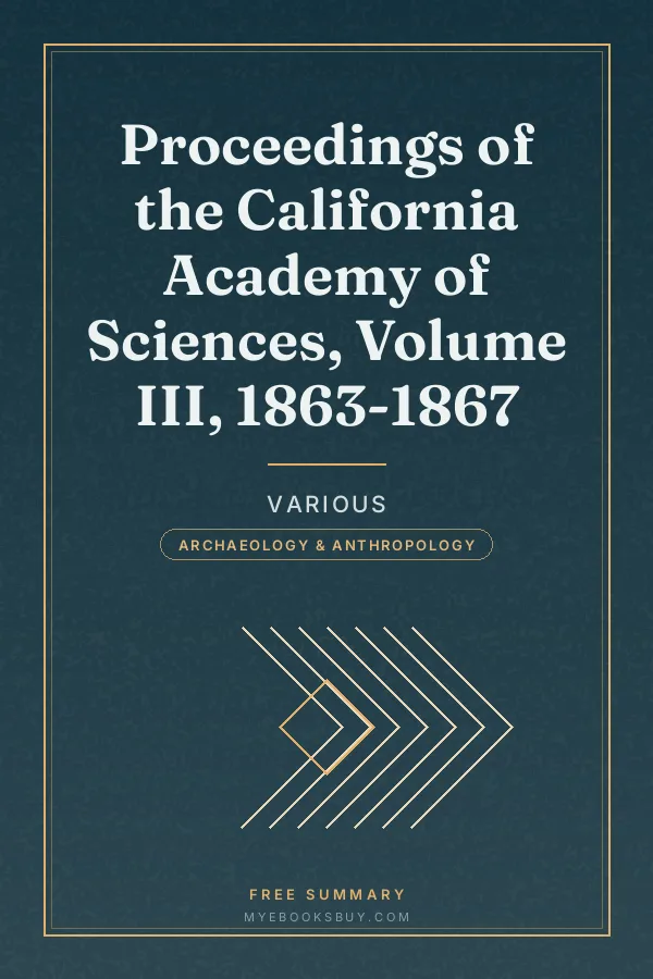 Cover of Proceedings of the California Academy of Sciences, Volume III, 1863-1867