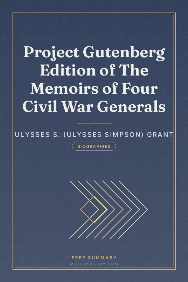 Cover of Project Gutenberg Edition of The Memoirs of Four Civil War Generals