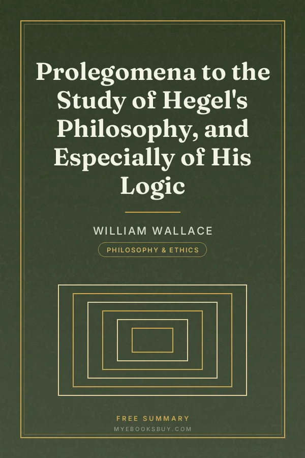 Cover of Prolegomena to the Study of Hegel's Philosophy, and Especially of His Logic