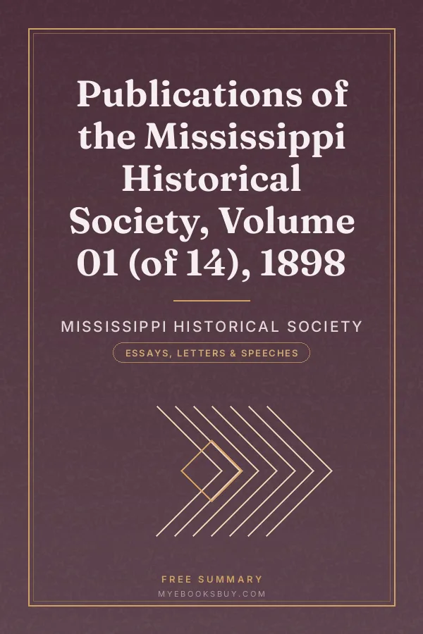Cover of Publications of the Mississippi Historical Society, Volume 01 (of 14), 1898
