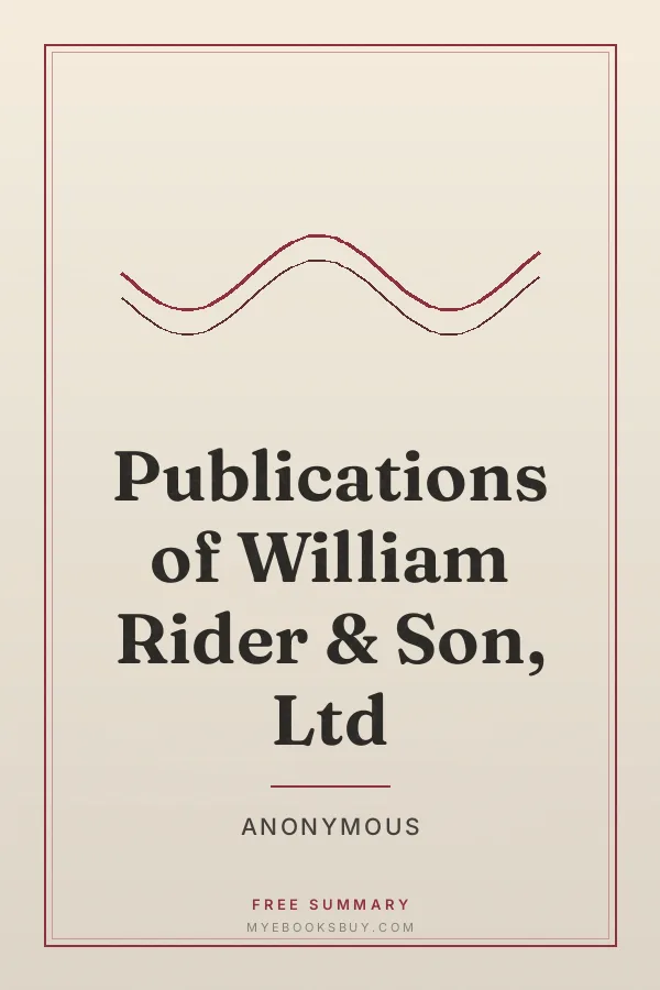 Cover of Publications of William Rider & Son, Ltd