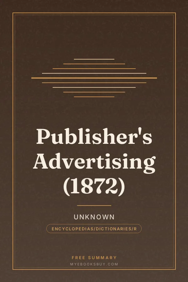 Cover of Publisher's Advertising (1872)
