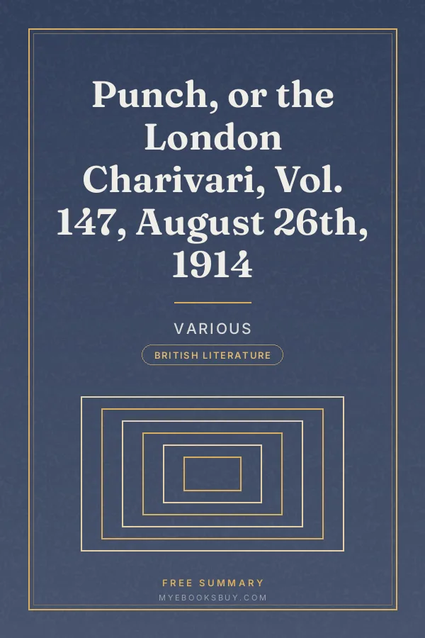 Cover of Punch, or the London Charivari, Vol. 147, August 26th, 1914