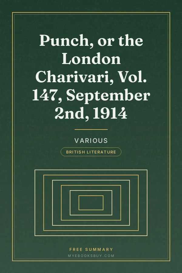 Cover of Punch, or the London Charivari, Vol. 147, September 2nd, 1914