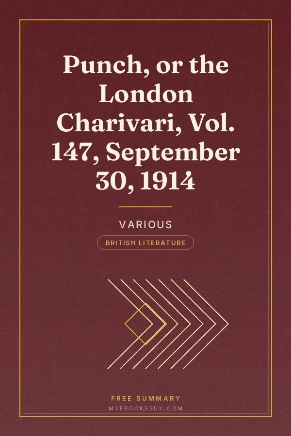 Cover of Punch, or the London Charivari, Vol. 147, September 30, 1914