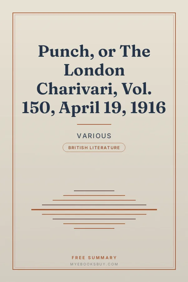 Cover of Punch, or The London Charivari, Vol. 150, April 19, 1916