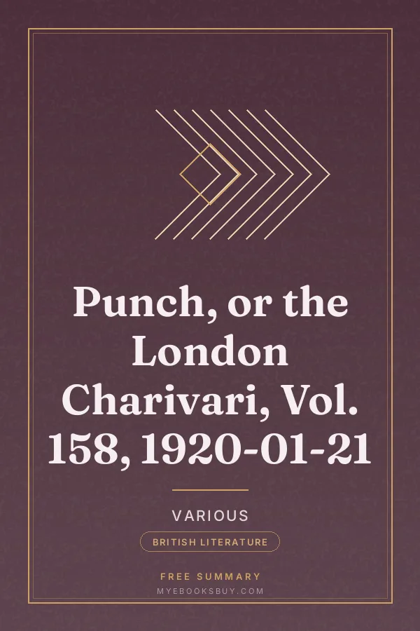 Cover of Punch, or the London Charivari, Vol. 158, 1920-01-21