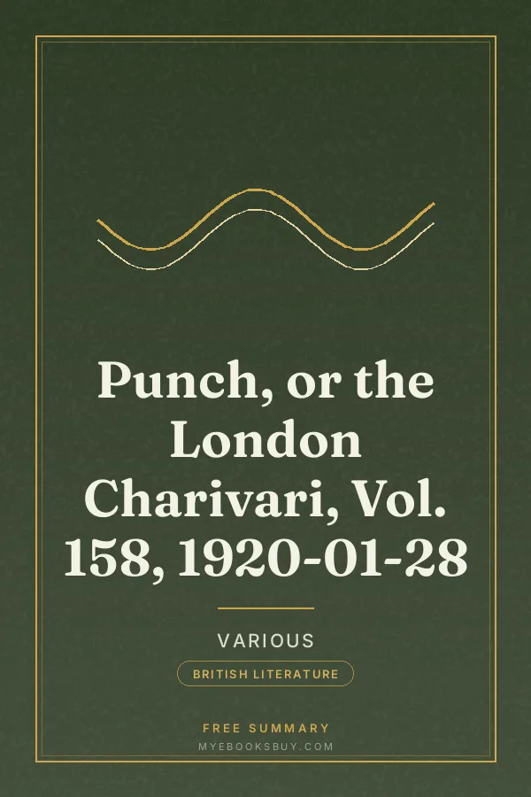 Cover of Punch, or the London Charivari, Vol. 158, 1920-01-28