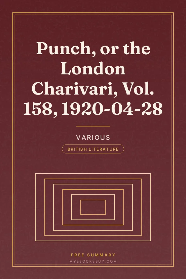 Cover of Punch, or the London Charivari, Vol. 158, 1920-04-28