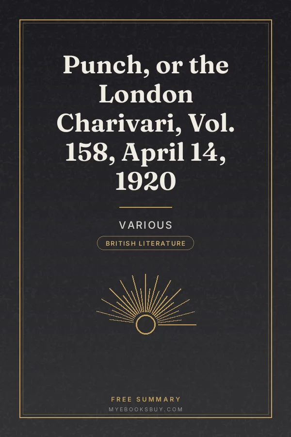 Cover of Punch, or the London Charivari, Vol. 158, April 14, 1920