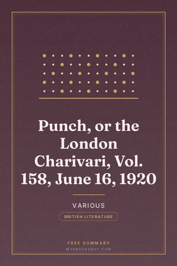 Cover of Punch, or the London Charivari, Vol. 158, June 16, 1920