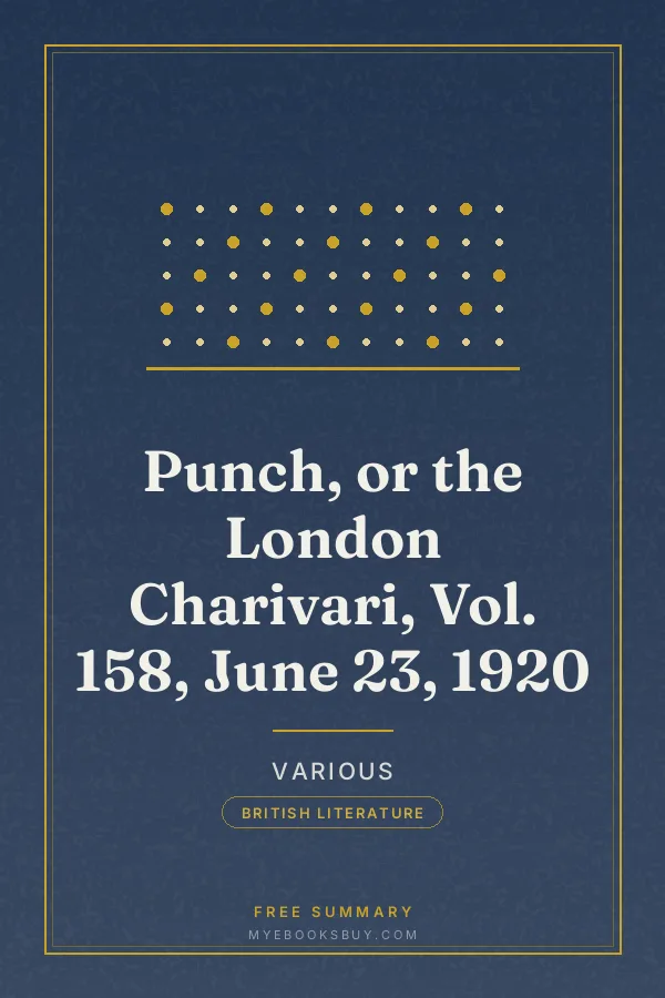 Cover of Punch, or the London Charivari, Vol. 158, June 23, 1920