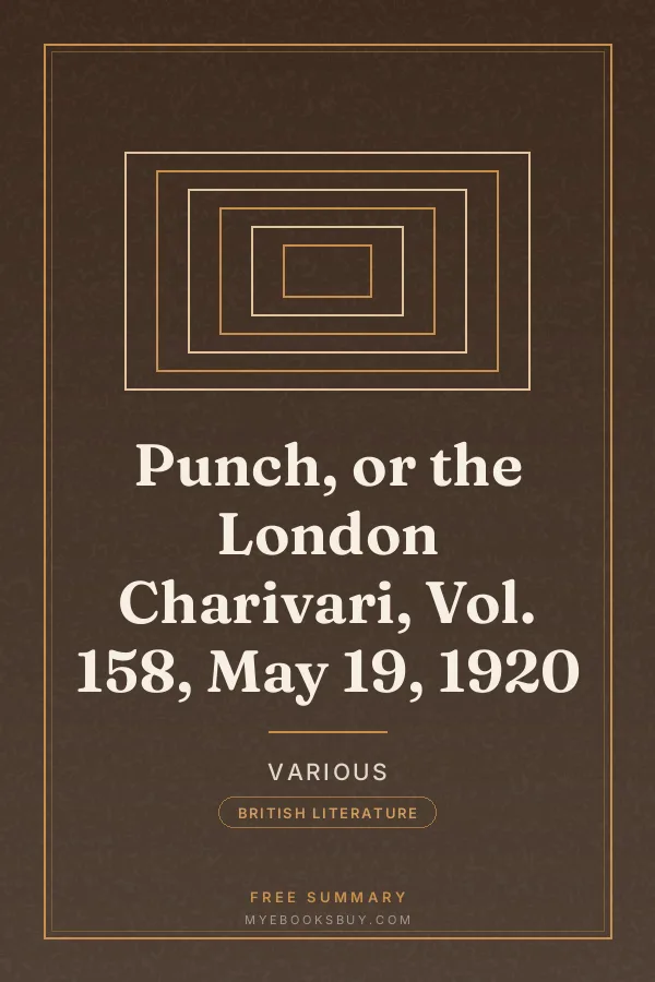 Cover of Punch, or the London Charivari, Vol. 158, May 19, 1920