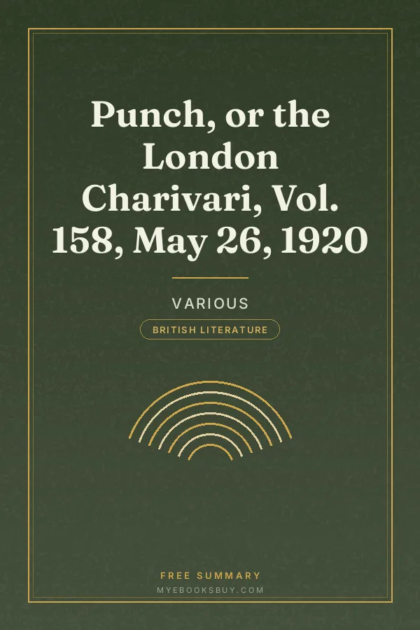 Cover of Punch, or the London Charivari, Vol. 158, May 26, 1920