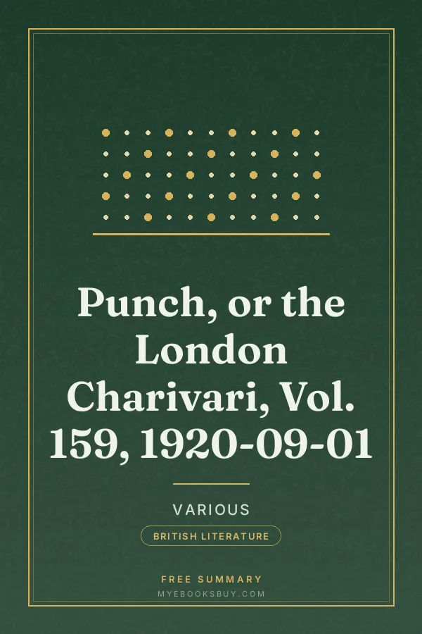 Cover of Punch, or the London Charivari, Vol. 159, 1920-09-01