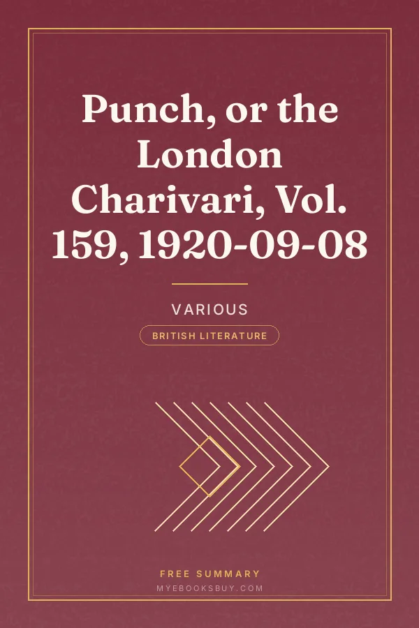 Cover of Punch, or the London Charivari, Vol. 159, 1920-09-08