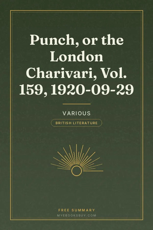 Cover of Punch, or the London Charivari, Vol. 159, 1920-09-29