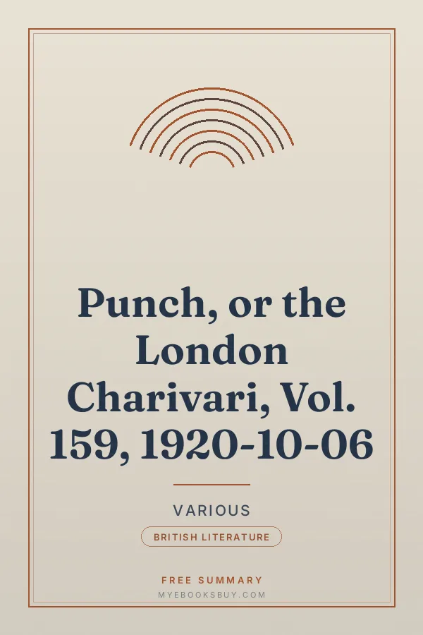 Cover of Punch, or the London Charivari, Vol. 159, 1920-10-06