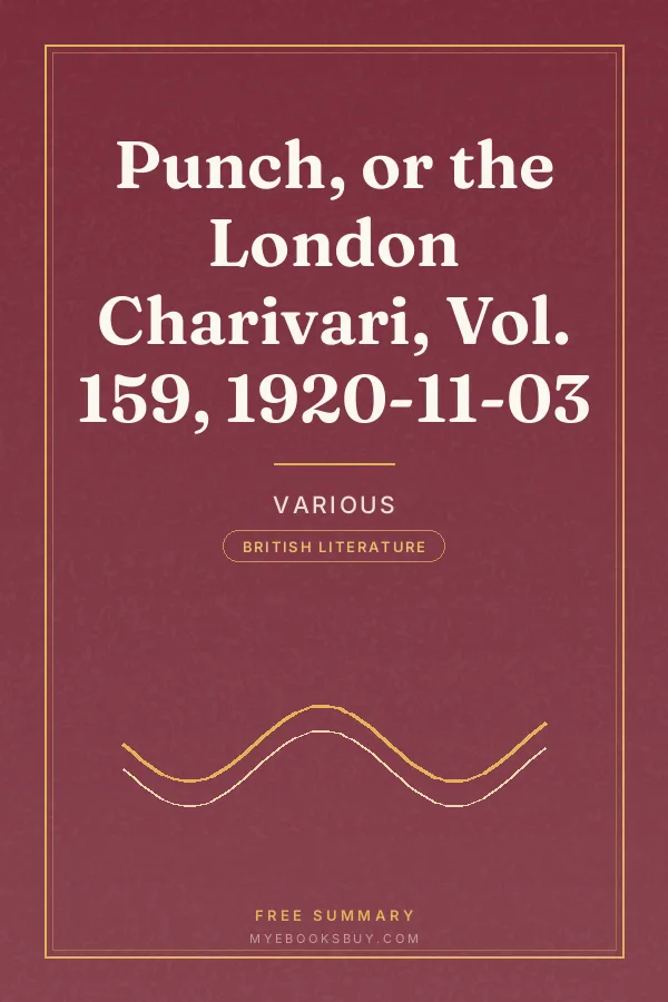 Cover of Punch, or the London Charivari, Vol. 159, 1920-11-03