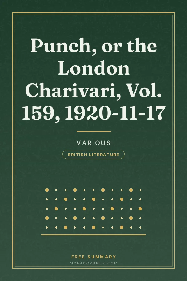 Cover of Punch, or the London Charivari, Vol. 159, 1920-11-17