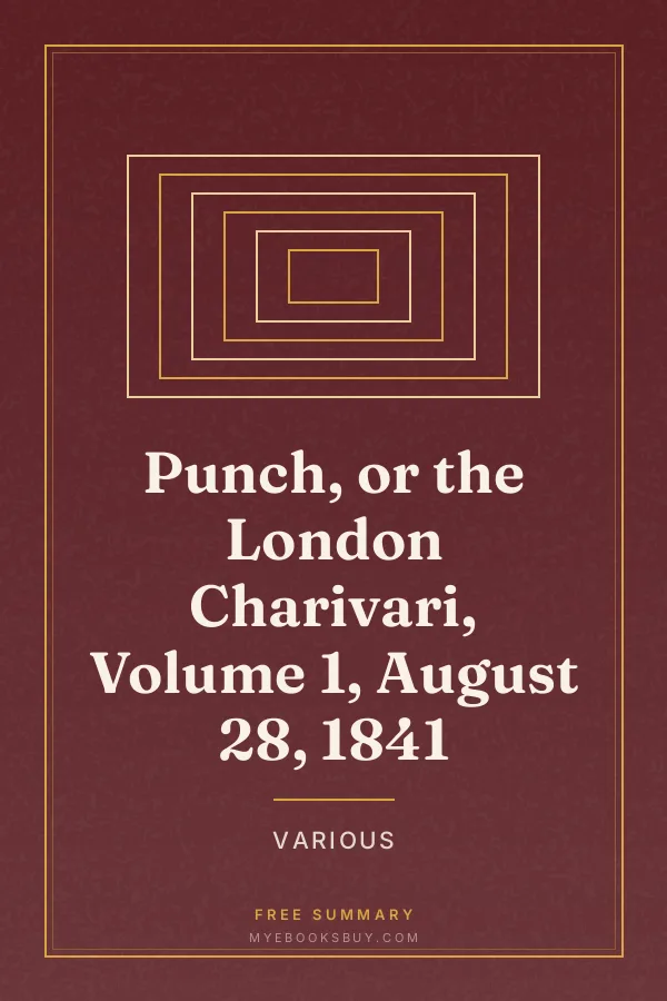 Cover of Punch, or the London Charivari, Volume 1, August 28, 1841