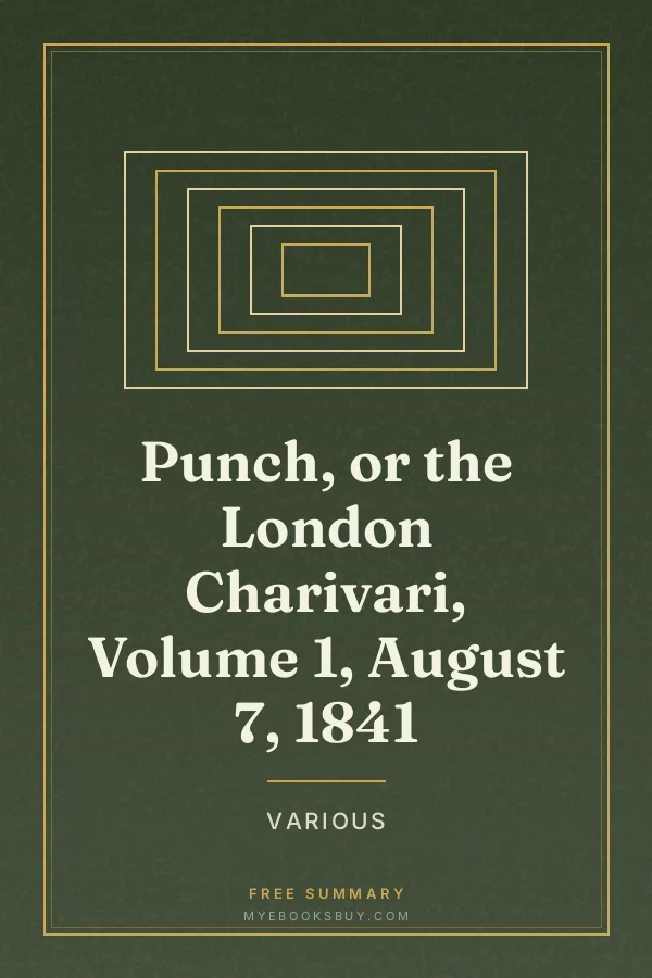 Cover of Punch, or the London Charivari, Volume 1, August 7, 1841